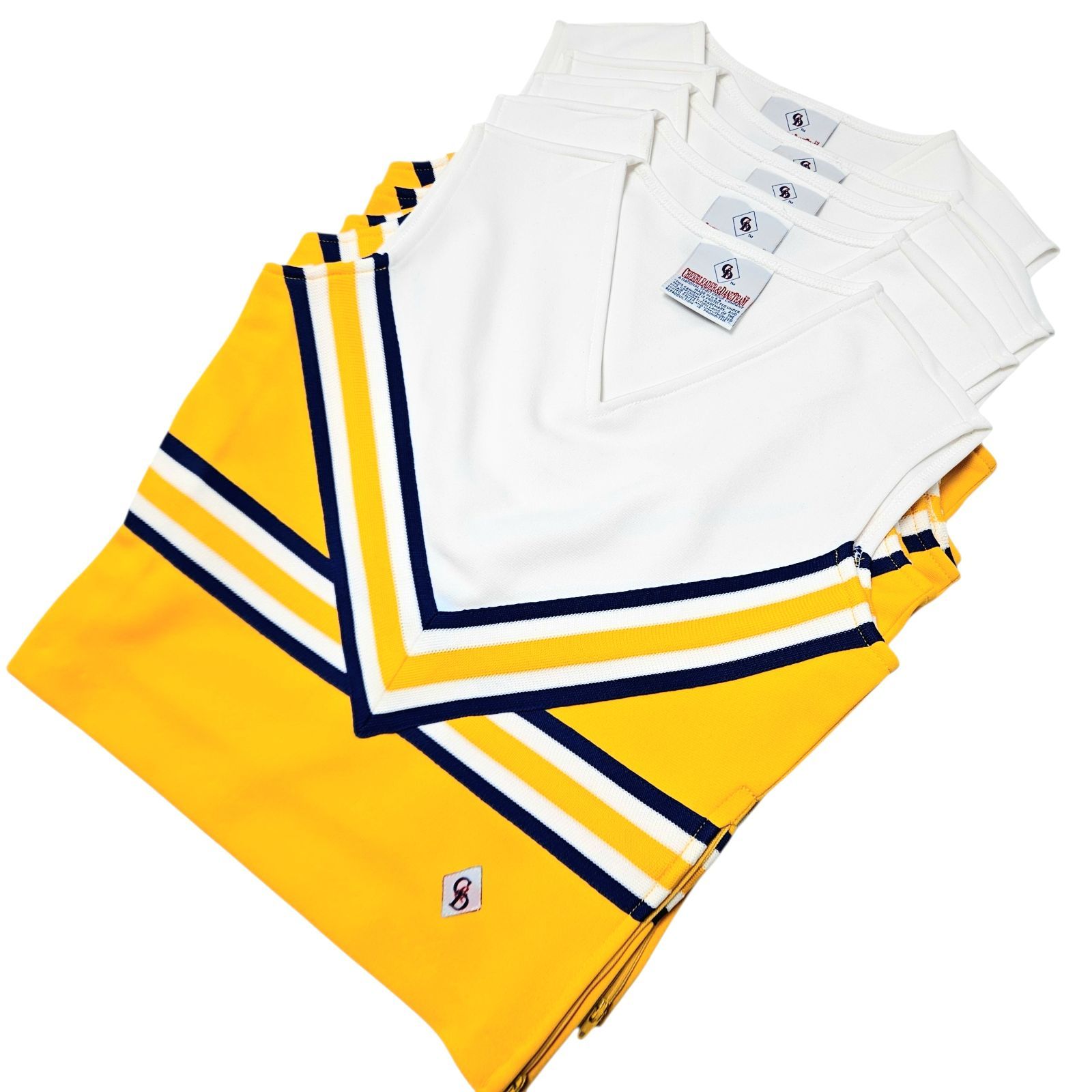 【未使用品】 保管品 CHEERLEADER & DANCE TEAM チア ユニフォーム トップス 5着セット USA製 サイズ34 コスプレ 衣装 14,308円