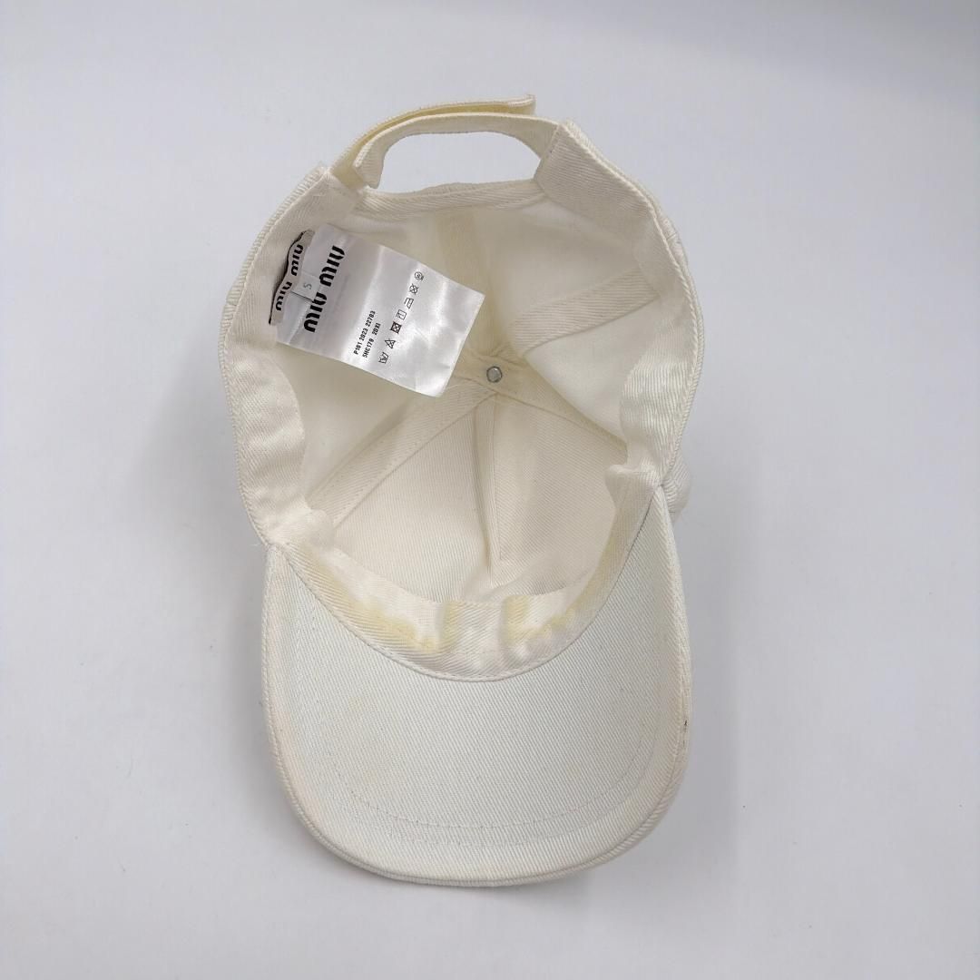 □特価□ MIU MIU ミュウミュウ 5HC179 コットン ロゴ キャップ 帽子