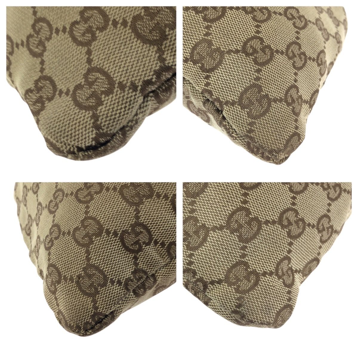 A*A様 大大大値下げ！Gucci GGパターン ドローストリングポーチ　美品 GUCCI グッチ ドローストリング ベージュ ブラウン シルバー金具 GG