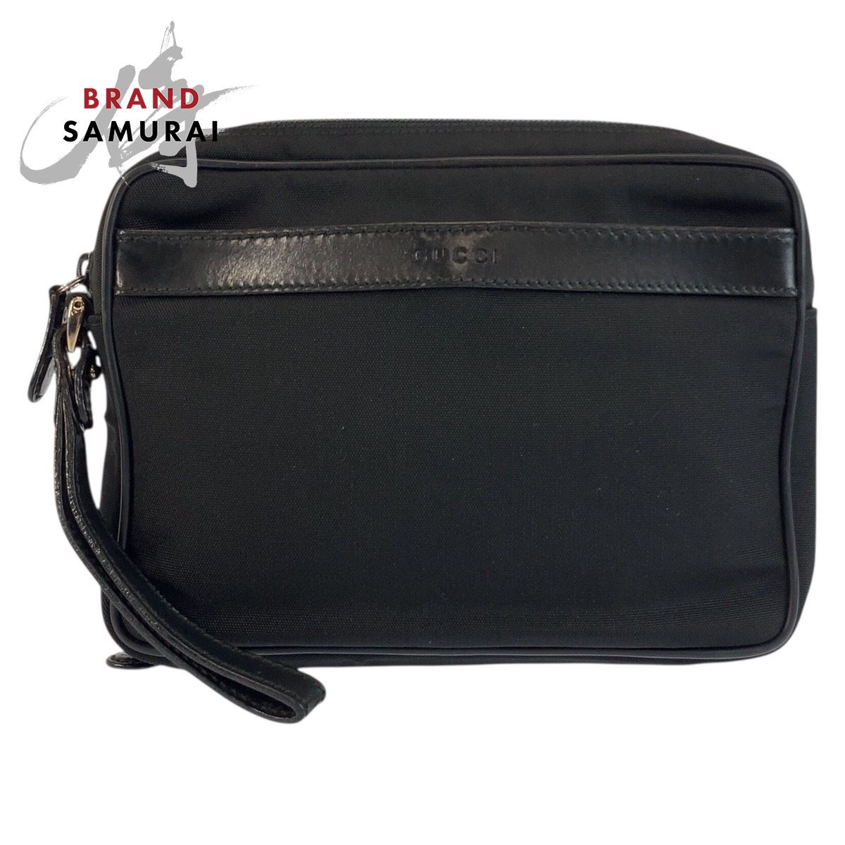 美品 GUCCI グッチ ブラック 黒 ナイロン 018 3700 クラッチバッグ