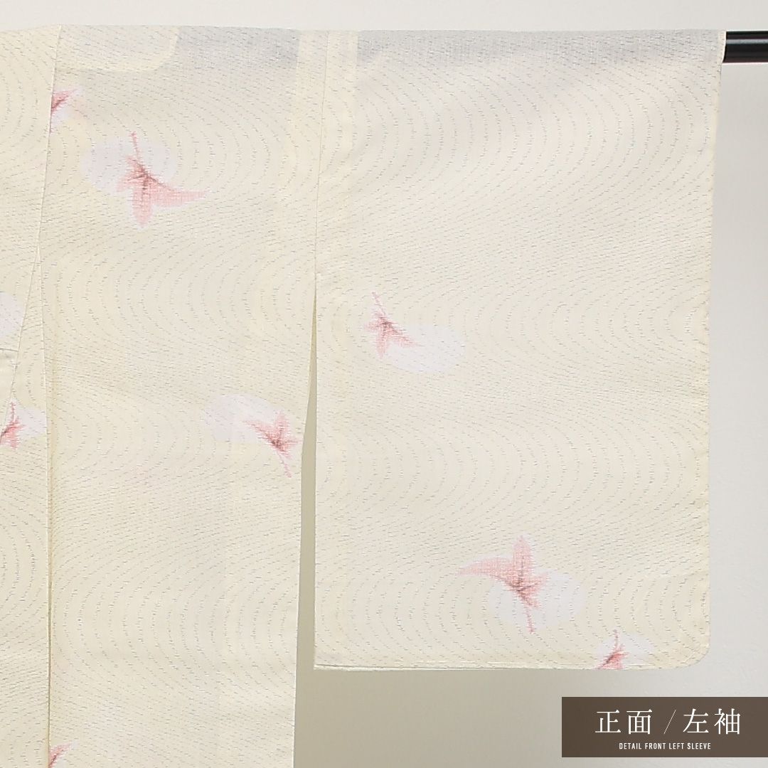 夏物 洗える着物 麻の小紋 身丈152cm 裄丈62cm 麻 Sランク イン