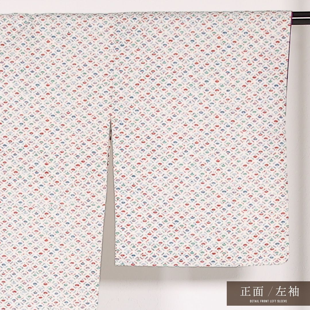 小紋 袷 身丈162cm 裄丈66cm 正絹 Sランク インフォーマル 広衿 L