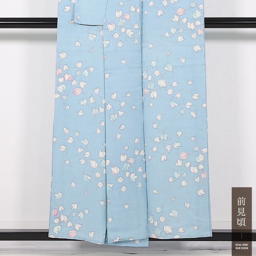 小紋 単衣 身丈153cm 裄丈64cm 正絹 Cランク インフォーマル 広衿 M