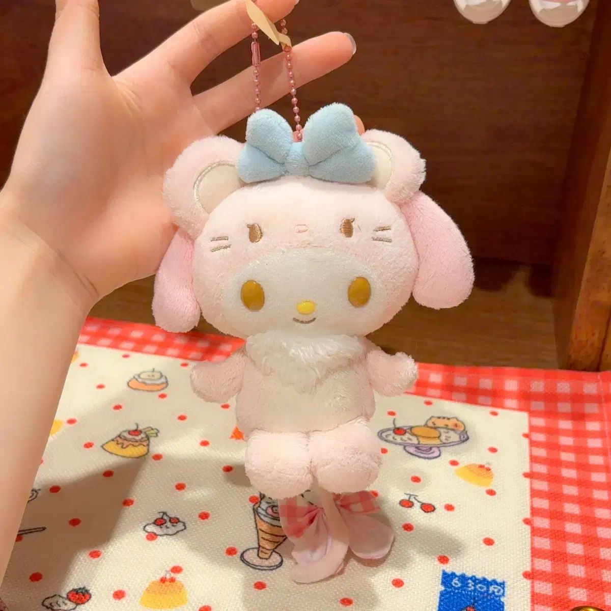 クラシック サンリオ マイメロディ フラットくん 被り物 ぬいぐるみ キーホルダー 11,425円