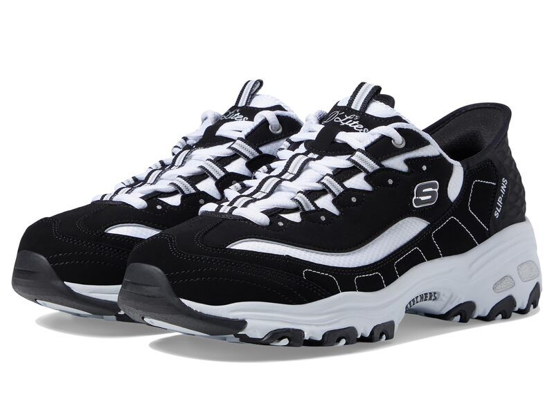 スケッチャーズ レディース シューズ スニーカー SKECHERS Hands Free SlipIns DLites New Classic BlackWhite ホワイト