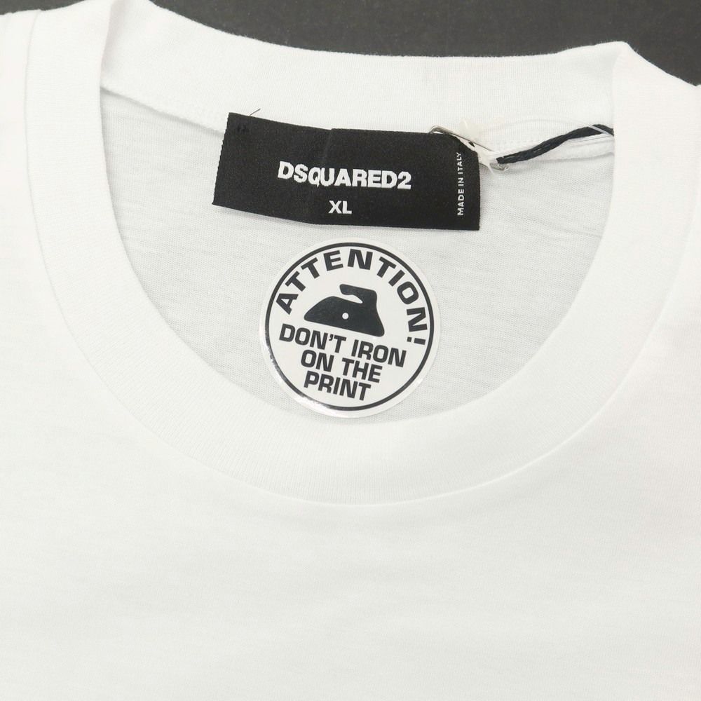 【新品アウトレット】ディースクエアード DSQUARED2 コットン クルーネック 半袖Ｔシャツ ホワイト【サイズXL】【メンズ】