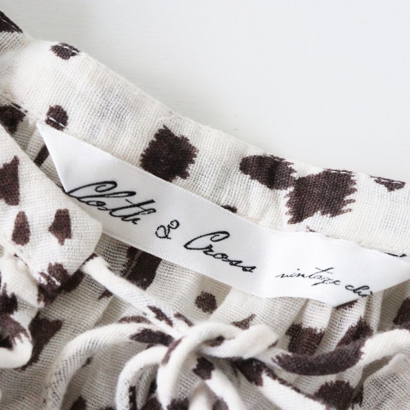 美品 CLOTH&CROSS ハグオーワー レオパードptレースティアードワンピ 2024SS ハグオーワー クロス＆クロス Cloth&Cross レオパードpt.レース