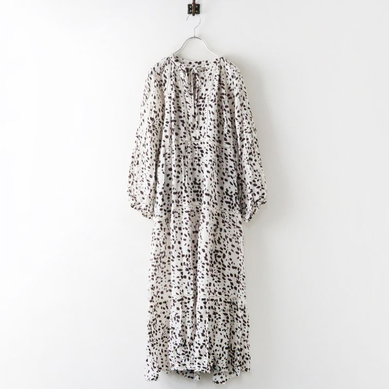 美品 CLOTH&CROSS ハグオーワー レオパードptレースティアードワンピ 2024SS ハグオーワー クロス＆クロス Cloth&Cross レオパードpt.レース