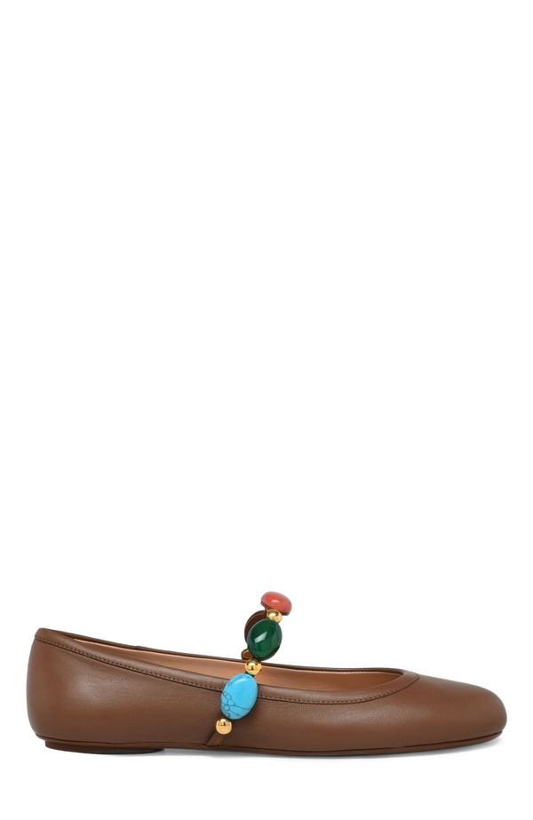 ジャンヴィト ロッシ レディース シューズ スニーカー Gianvito Rossi Shanti Mary Jane Ballerina Women Brown Leather ブラウン