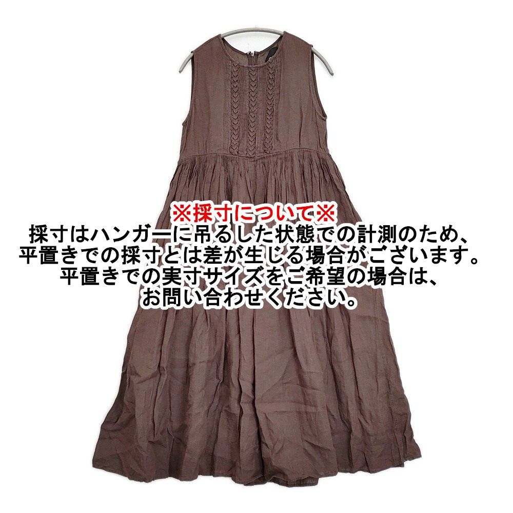 Pheeta リネンピンタックノースリーブワンピース サイズ2 ギャザーフレ