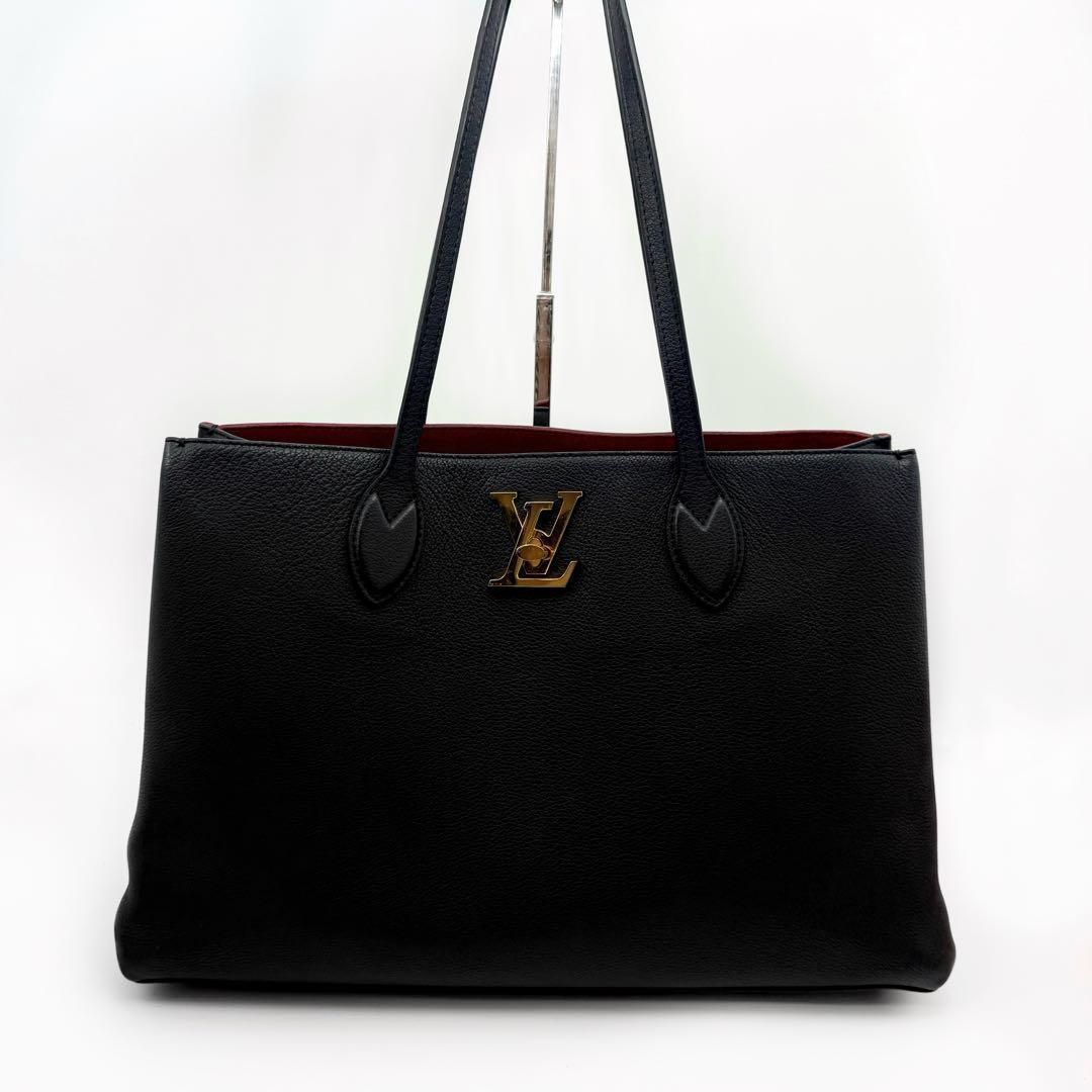 ✨極美品IC内蔵✨ルイヴィトン ロックミー ショッパー ターンロック 黒 ブラック A4収納 トートバッグ ゴールド金具 レザー 牛革 M57345