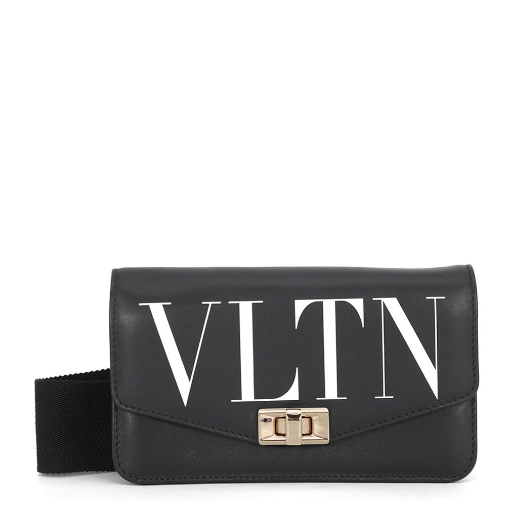 ヴァレンティノ・ガラヴァーニ ボディバッグ VLTNロゴ QW0B0C76DQM VALENTINO ベルトバッグ 黒