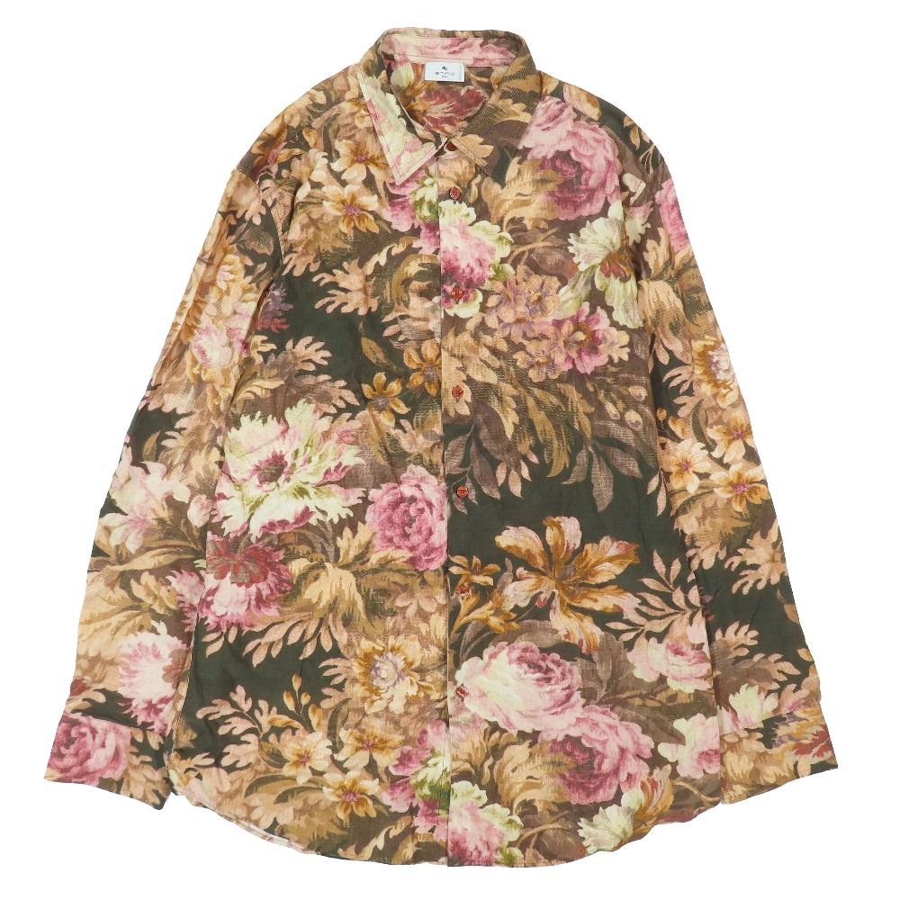 美品 ETRO エトロ 23aw 花柄 コットン ロングシャツ カジュアルシャツ