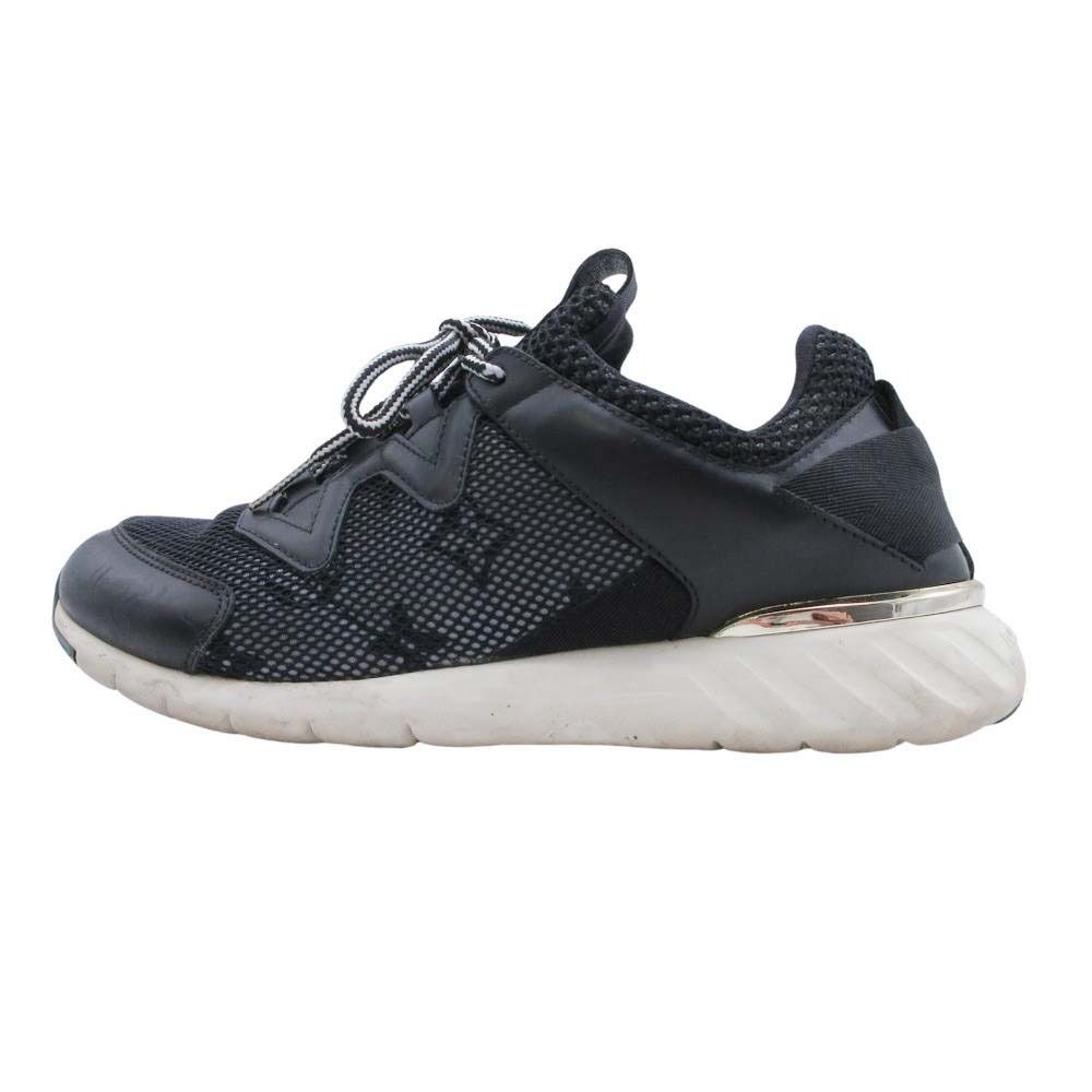 良品 LOUIS VUITTON ルイヴィトン アフターゲームライン スニーカー LVロゴ メッシュ シューズ 靴 35/22.0 黒 ブラック レディース 古着 中古 USED