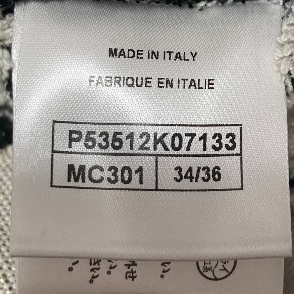美品 CHANEL シャネル パイル地 ココマーク ポンチョ コート P53512 サイズ34/36 ブラック グレー レディース 古着 中古 USED