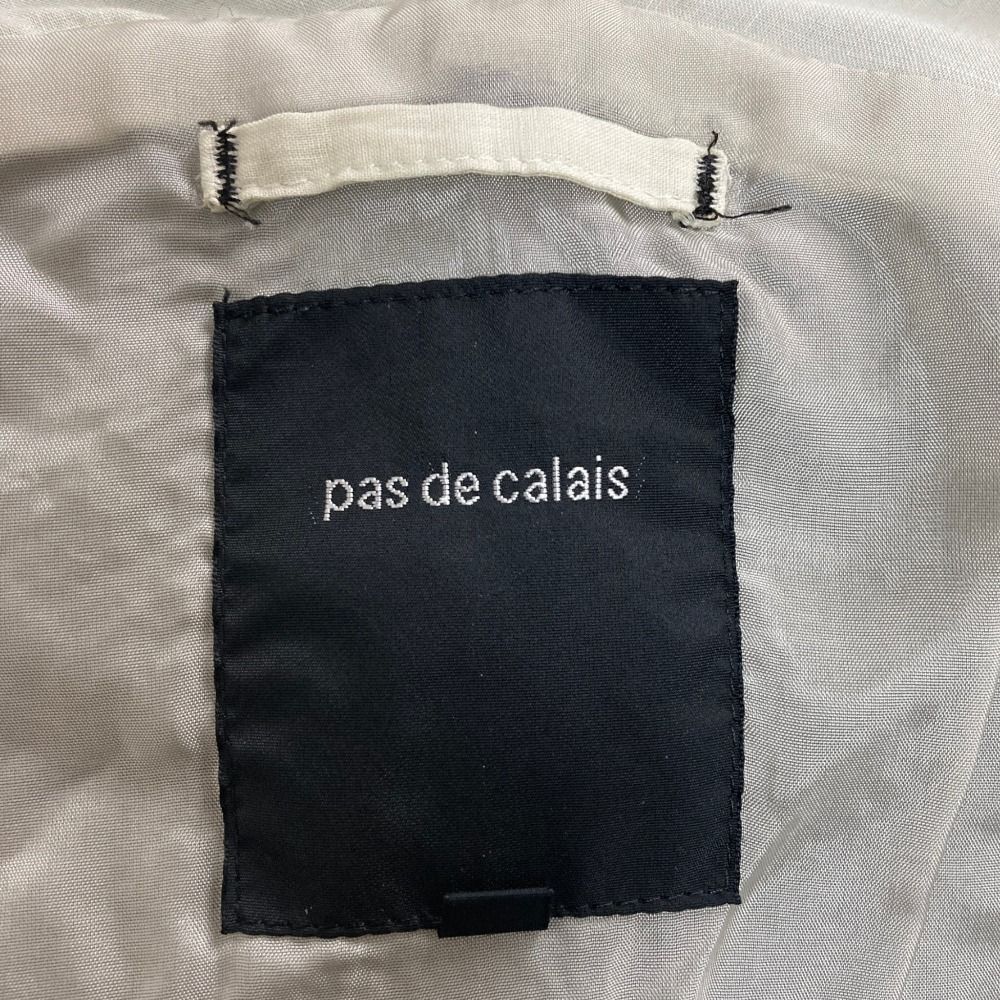 美品 pas de calais パドカレ ウールヘアライン ノーカラーコート