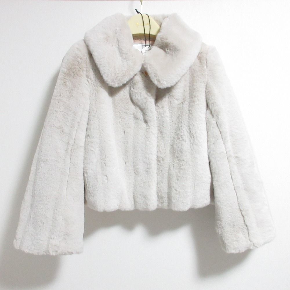 Her lip toWinter Love Faux Fur CoatクリームM 新品同様 Her lip to ハーリップトゥ Winter Love Faux Fur Coat