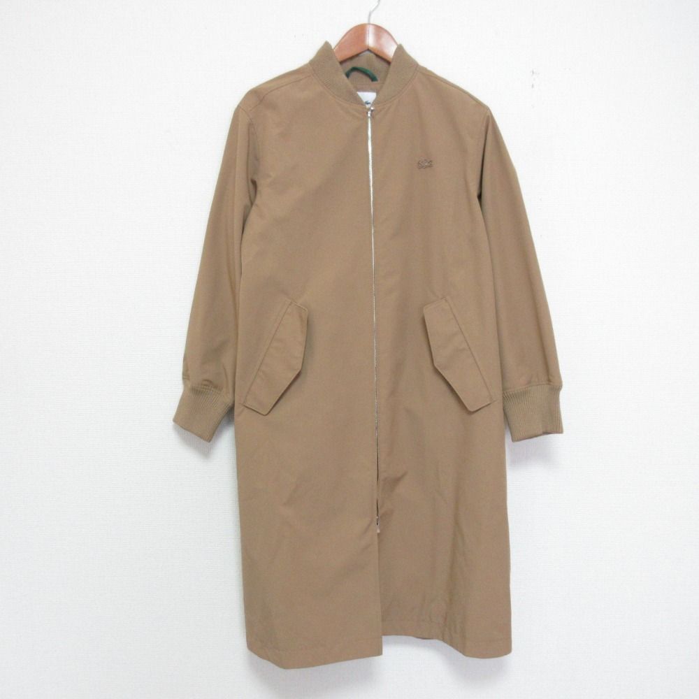 未使用 LACOSTE ラコステ ルーズフィットAラインボマーコート BF007J-99 サイズ34 ベージュ レディース 古着 中古 USED