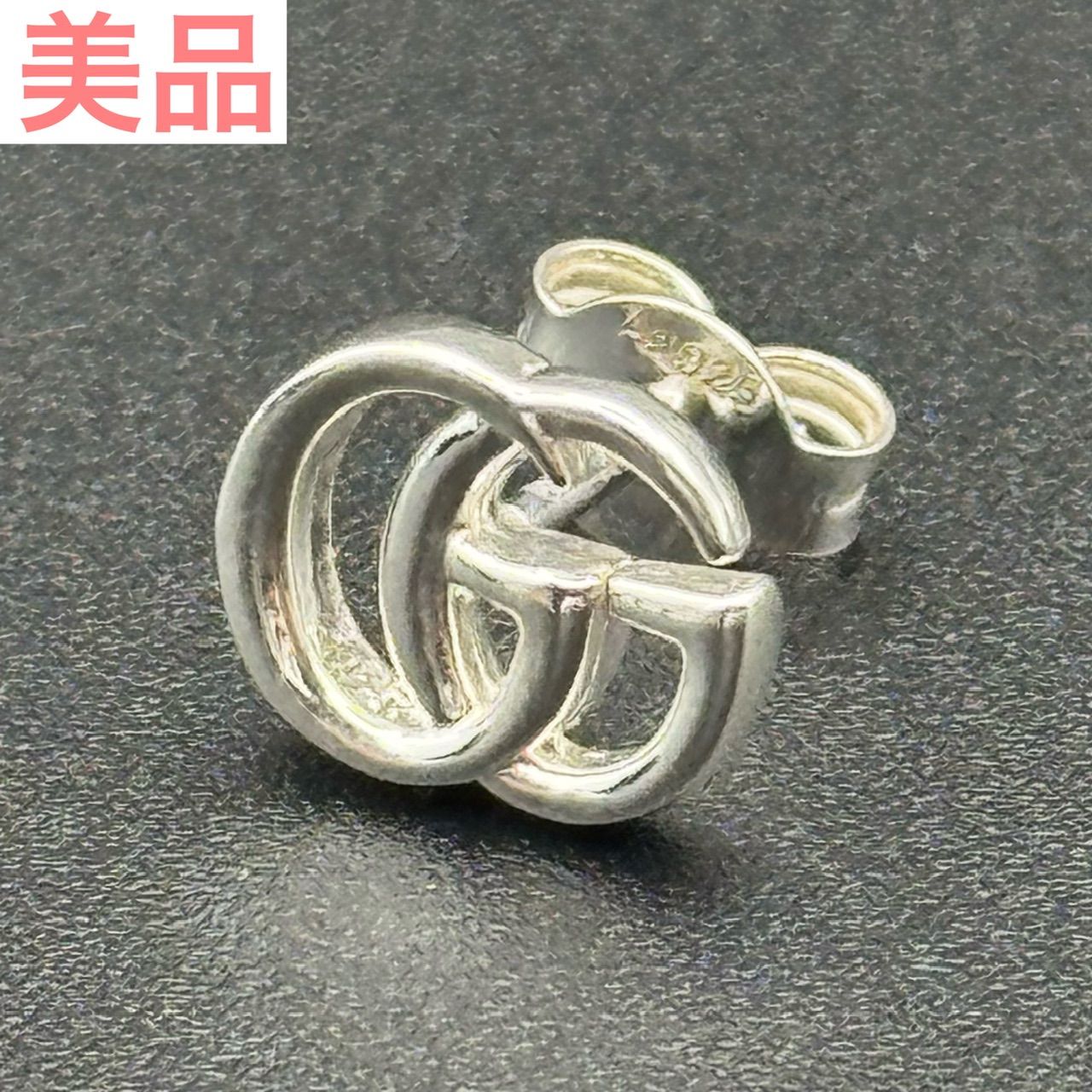 GUCCI マーモント ダブルG スタッズ 片耳 ピアス 7-12b-32