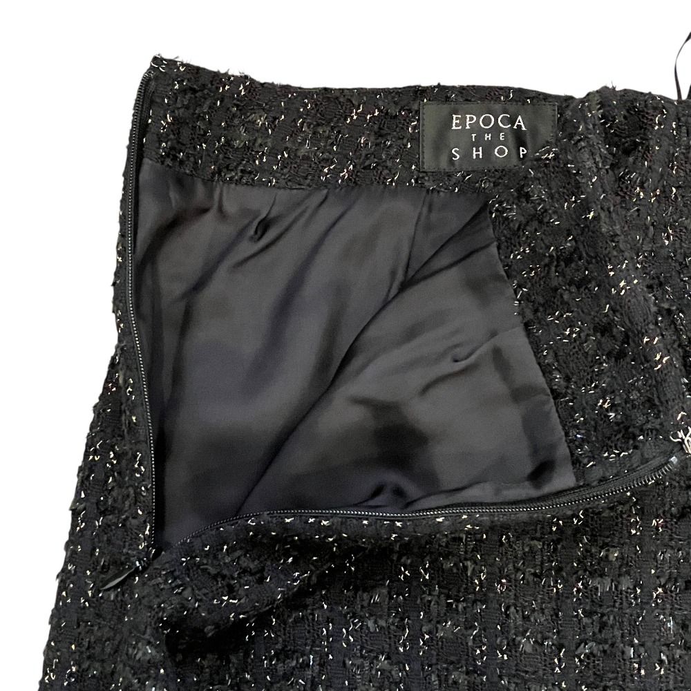 美品 EPOCA エポカ 金ボタン ラメツイード ダブルブレストジャケット
