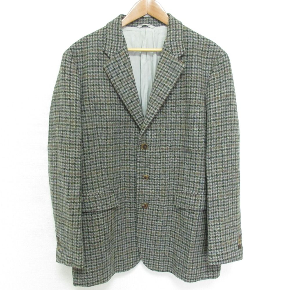 Papas Donegal パパス ドネガルツイード ジャケット L チェック 美品 Papas パパス ハリスツイード チェック柄 3B テーラード