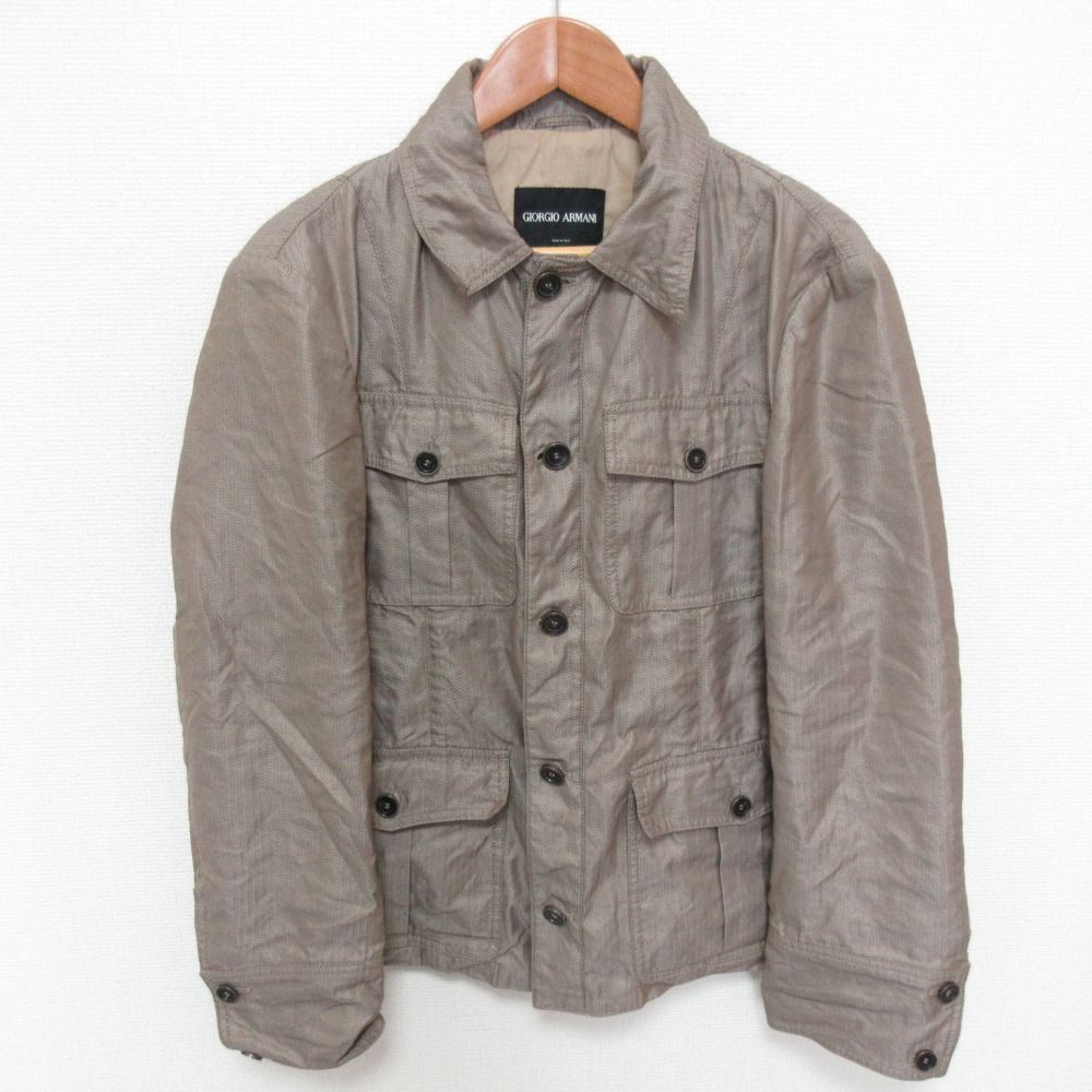 J6353新品ジョルジオアルマーニ ヘリンボーン柄ウールアンコンジャケット 46 美品 GIORGIO ARMANI ジョルジオアルマーニ ヘリンボーン柄