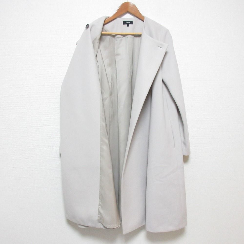 良品 theory セオリー LAMB MELTON CLOAK COAT D ノーカラーコート 