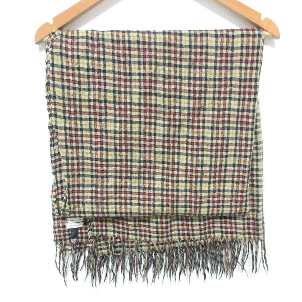 DRIES VAN NOTEN チェック柄 ストール 美品 DRIES VAN NOTEN ドリスヴァンノッテン ウールコットン チェック