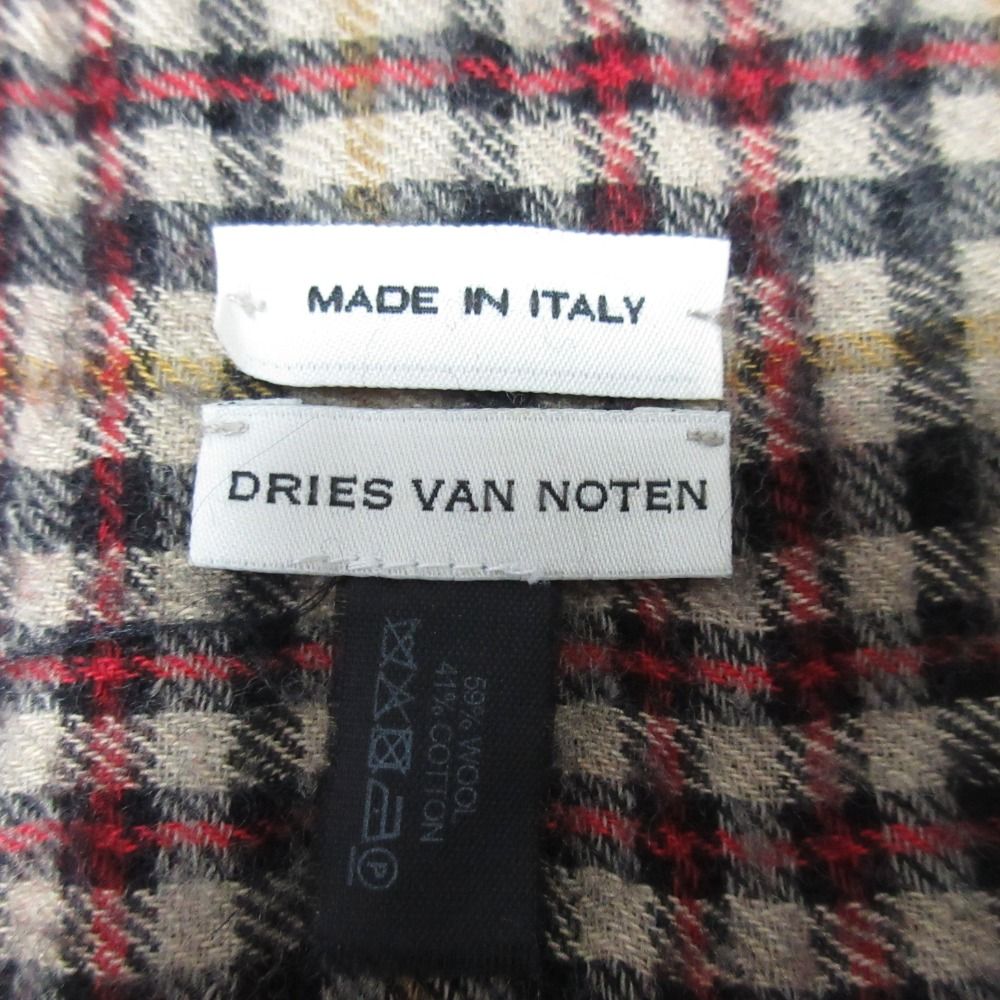 美品 DRIES VAN NOTEN ドリスヴァンノッテン ウールコットン チェック