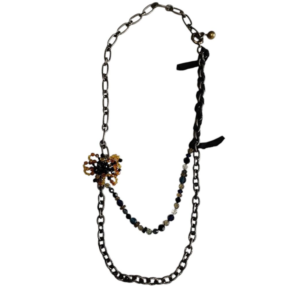 良品 LANVIN ランバン ビーズ チェーン ネックレス アクセサリー