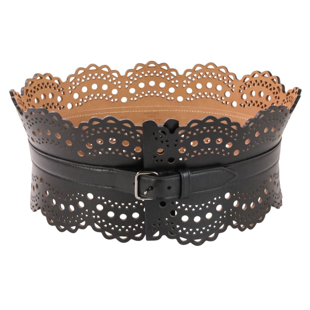 美品 ALAIA アライア VIENNE ヴィエンヌ カットワークレザー