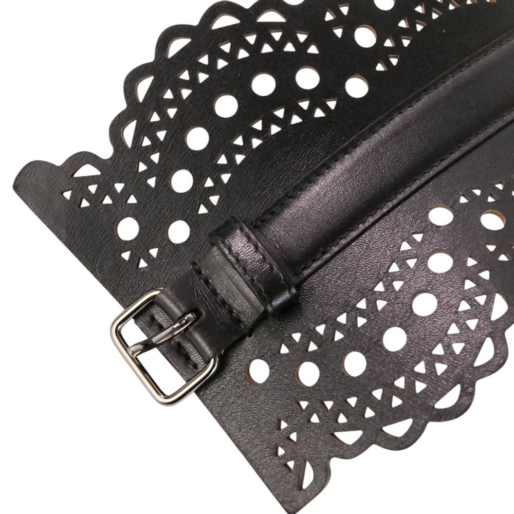 ALAIA カットワーク　コルセットレザー ベルト 80 美品 ALAIA アライア VIENNE ヴィエンヌ カットワークレザー