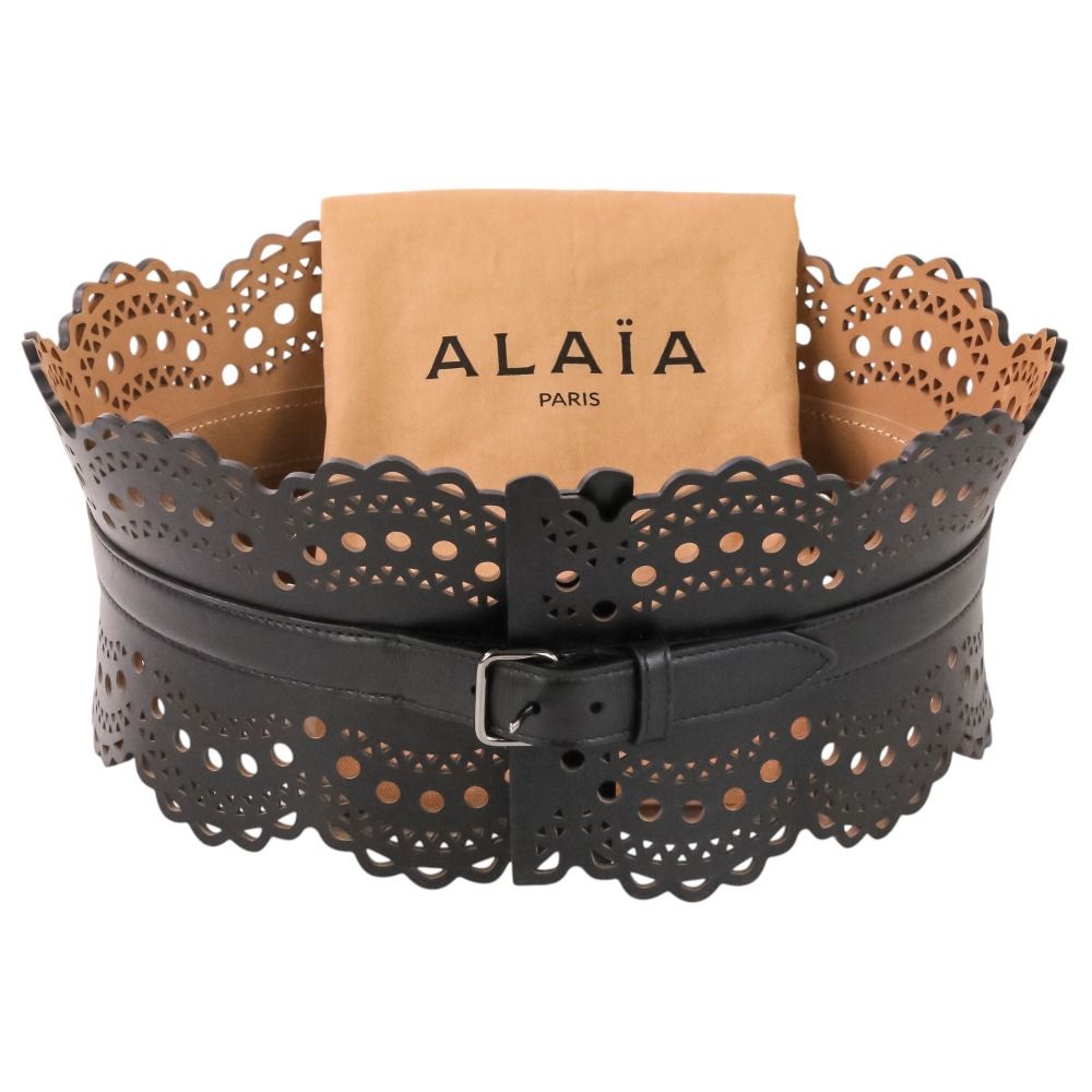 美品 ALAIA アライア VIENNE ヴィエンヌ カットワークレザー