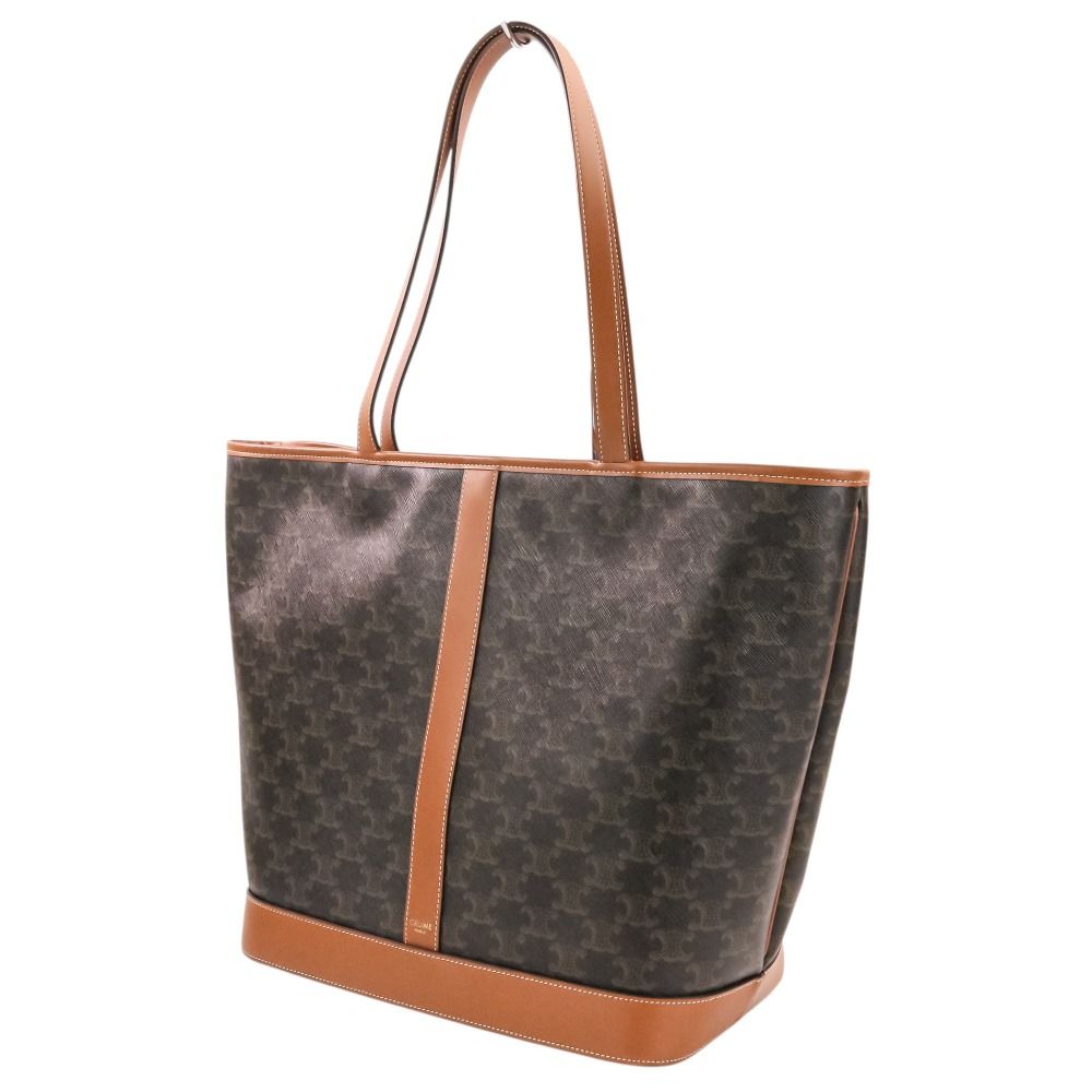美品 CELINE セリーヌ ミディアム カバ トリオンフキャンバス レザー 