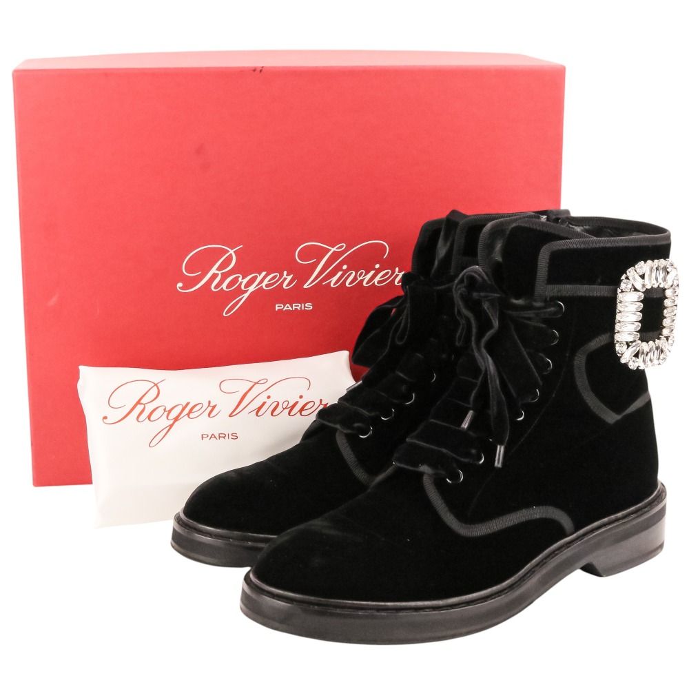 美品 Roger Vivier ロジェヴィヴィエ VIV RANGERS STRASS B FABR
