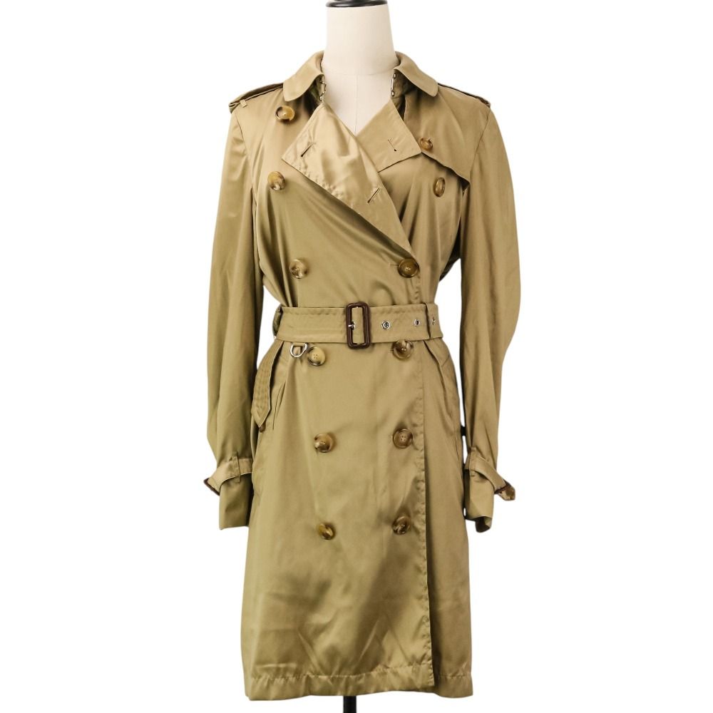 美品 BURBERRY バーバリー KENSINGTON ナイロン トレンチ コート UK8