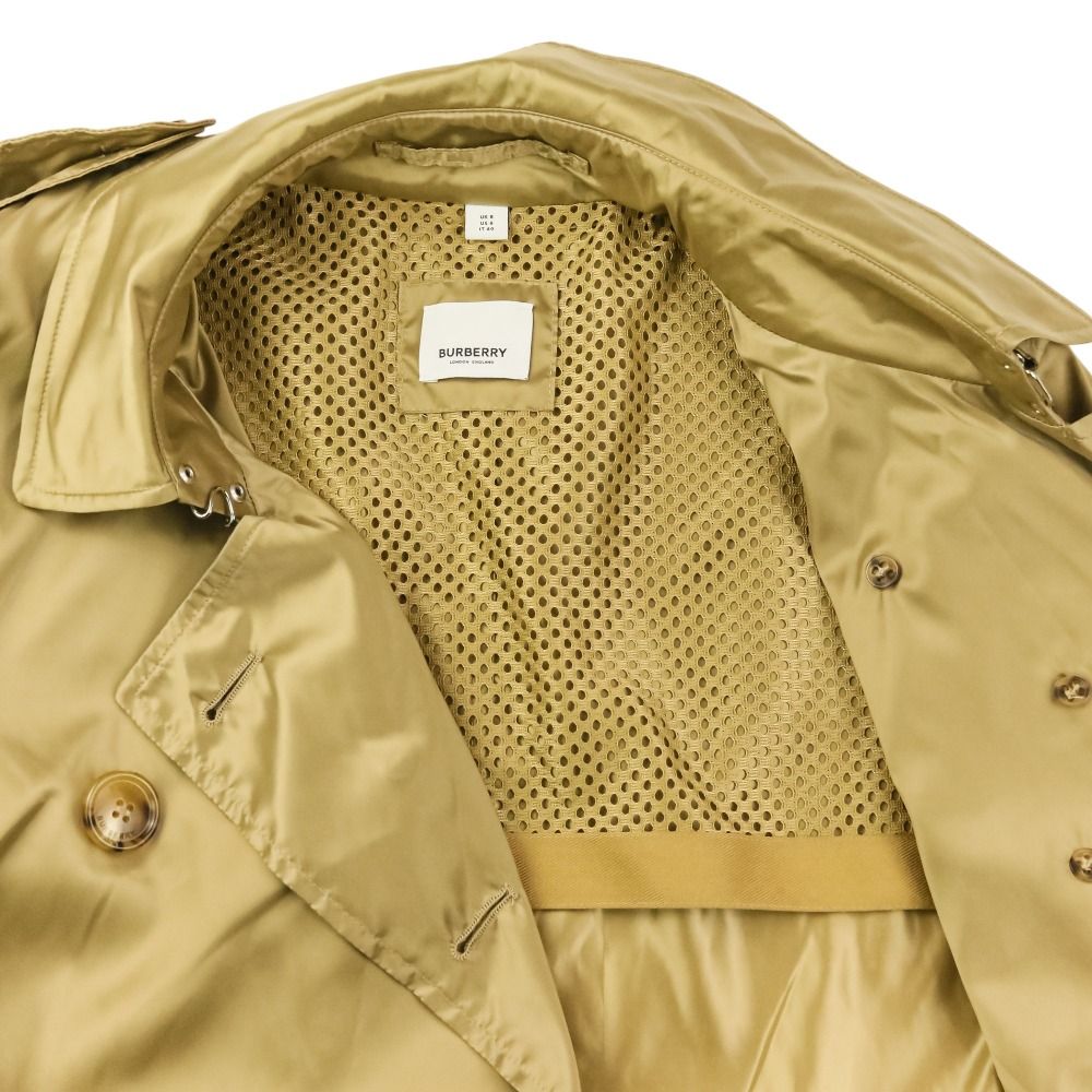 美品 BURBERRY バーバリー KENSINGTON ナイロン トレンチ コート UK8