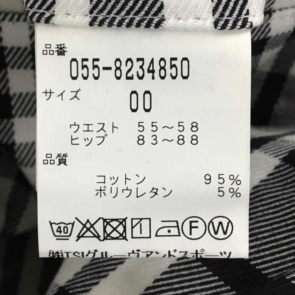 美品】パーリーゲイツ スカート 黒×白 チェック レディース 00(XS