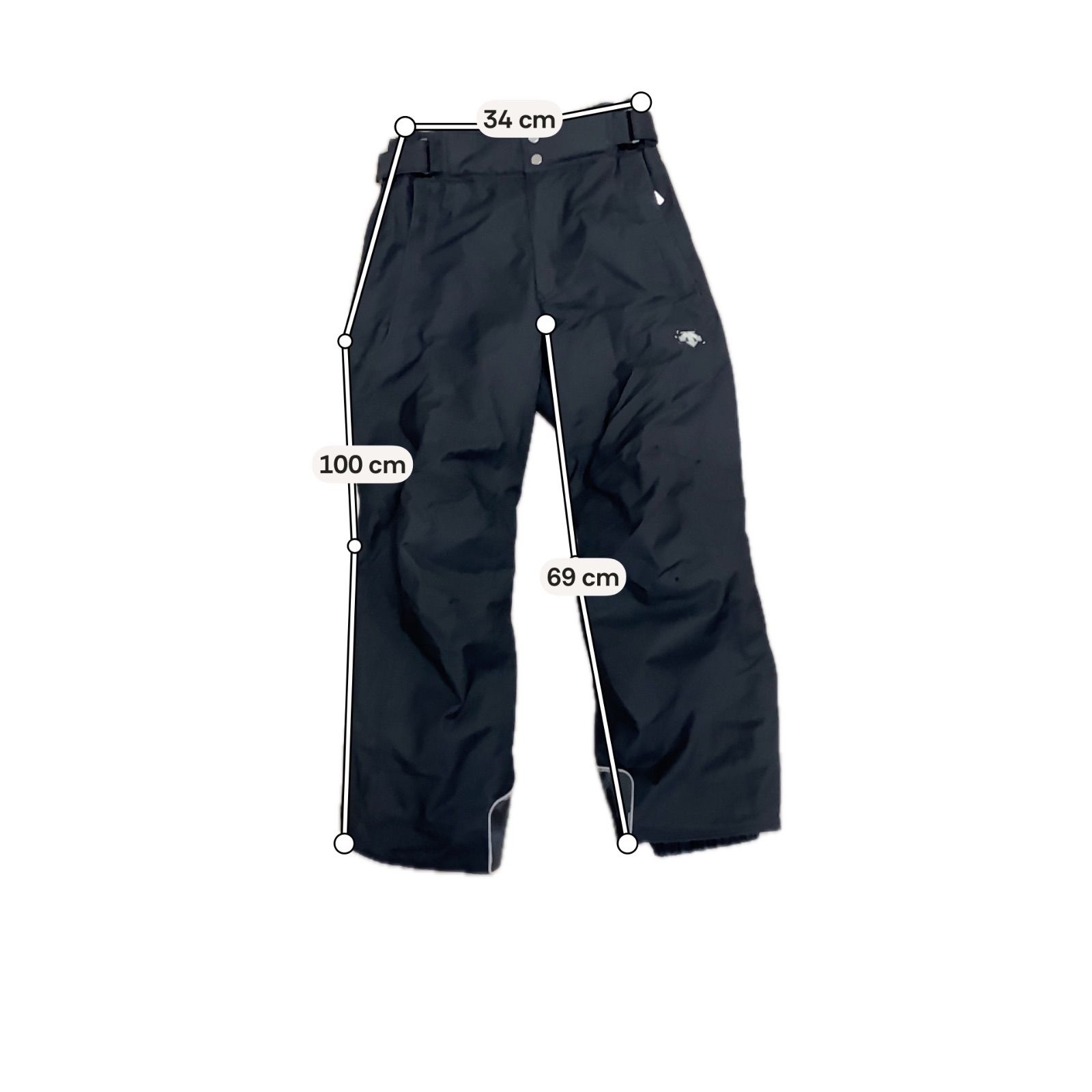 送料無料【DESCENTE】ブラックスキーパンツL ブラック DESCENTE