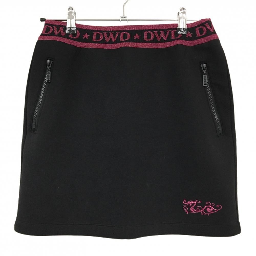 美品】ダンスウィズドラゴン スカート 黒×ピンク系 ウエストゴム英字