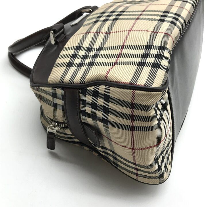 美品 BURBERRY バーバリー ノバチェック キャンバス レザー ミニ