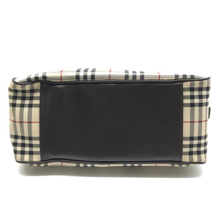 美品 BURBERRY バーバリー ノバチェック キャンバス レザー ミニ