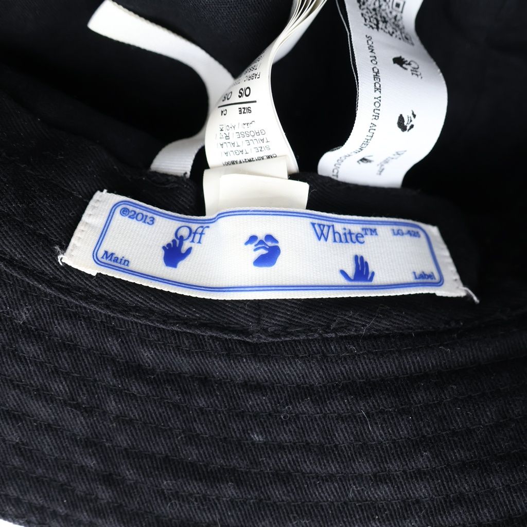 OFF-WHITE オフホワイト フロントロゴプリントバケットハット ブラック OFF-WHITE (オフホワイト) フロントロゴプリントバケットハット