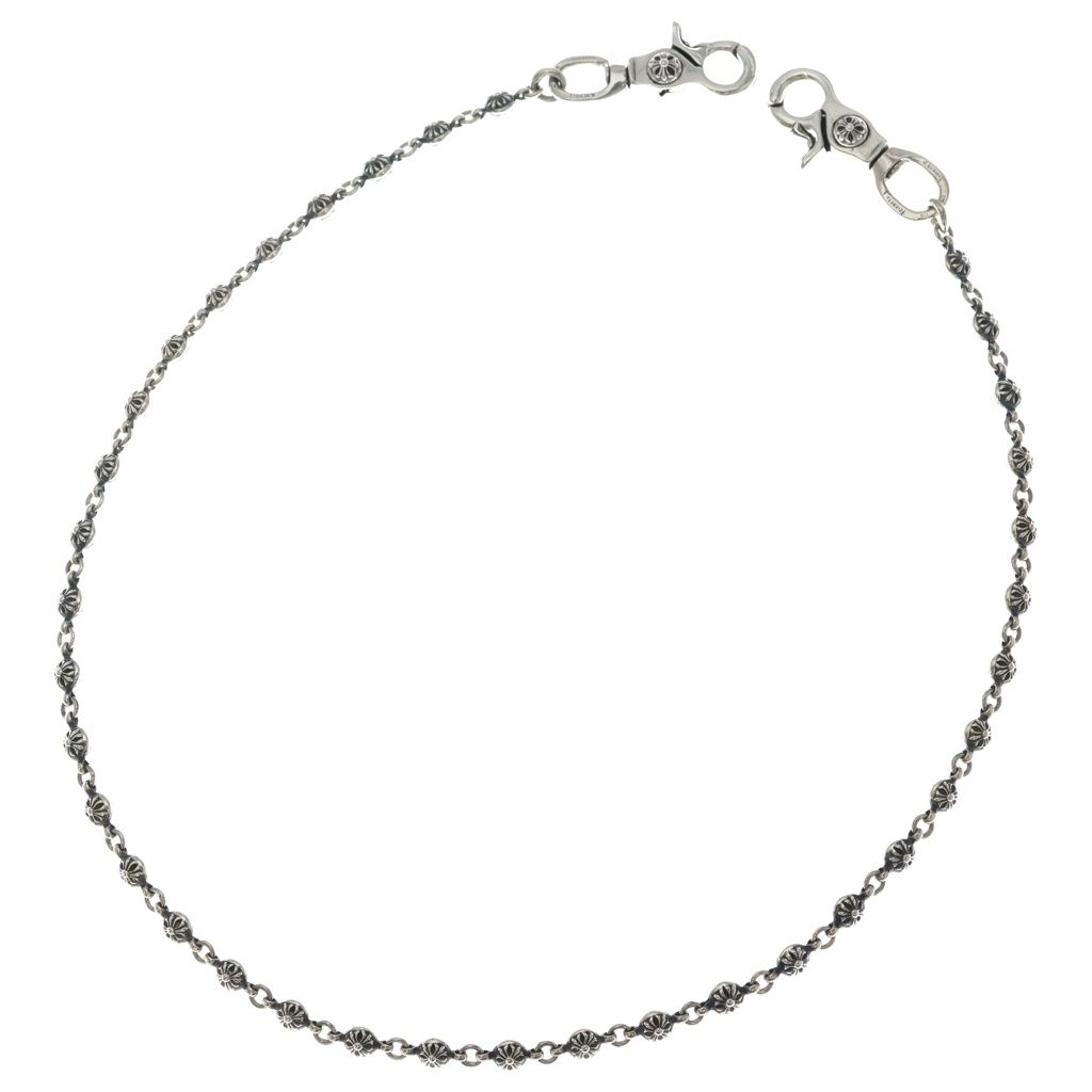 CHROME HEARTS (クロムハーツ) 1BALL EX LONG-T 2クリップエクストラロング#1クロスボール シルバーウォレットチェーン