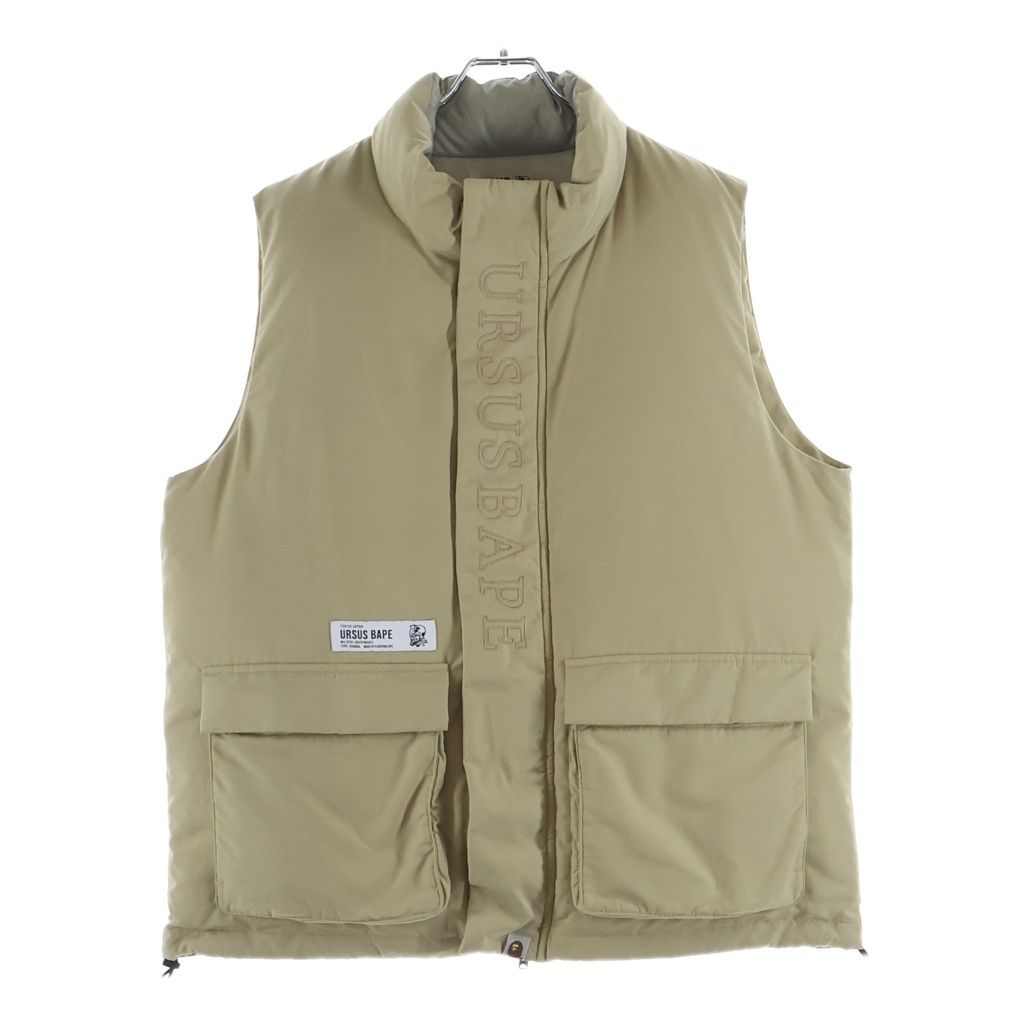 A BATHING APE (アベイシングエイプ) LOOSE FIT DOWN VEST ロゴ刺繍 ルーズフィット ダウンベスト ベージュ 001LJH701007J 8,753円