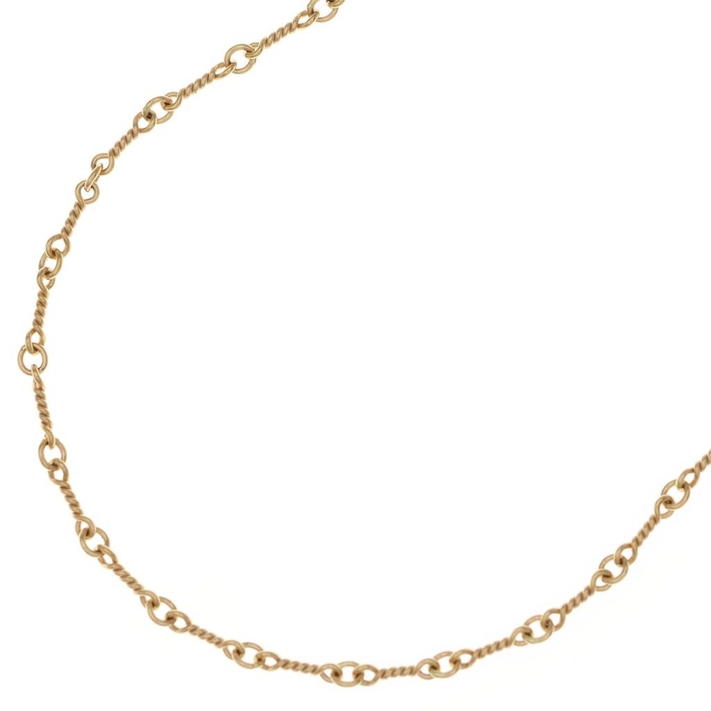 CHROME HEARTS (クロムハーツ) 22K NECKCHAIN T18 ツイストチェーンネックレス 18inch ゴールドBCA014 484,000円