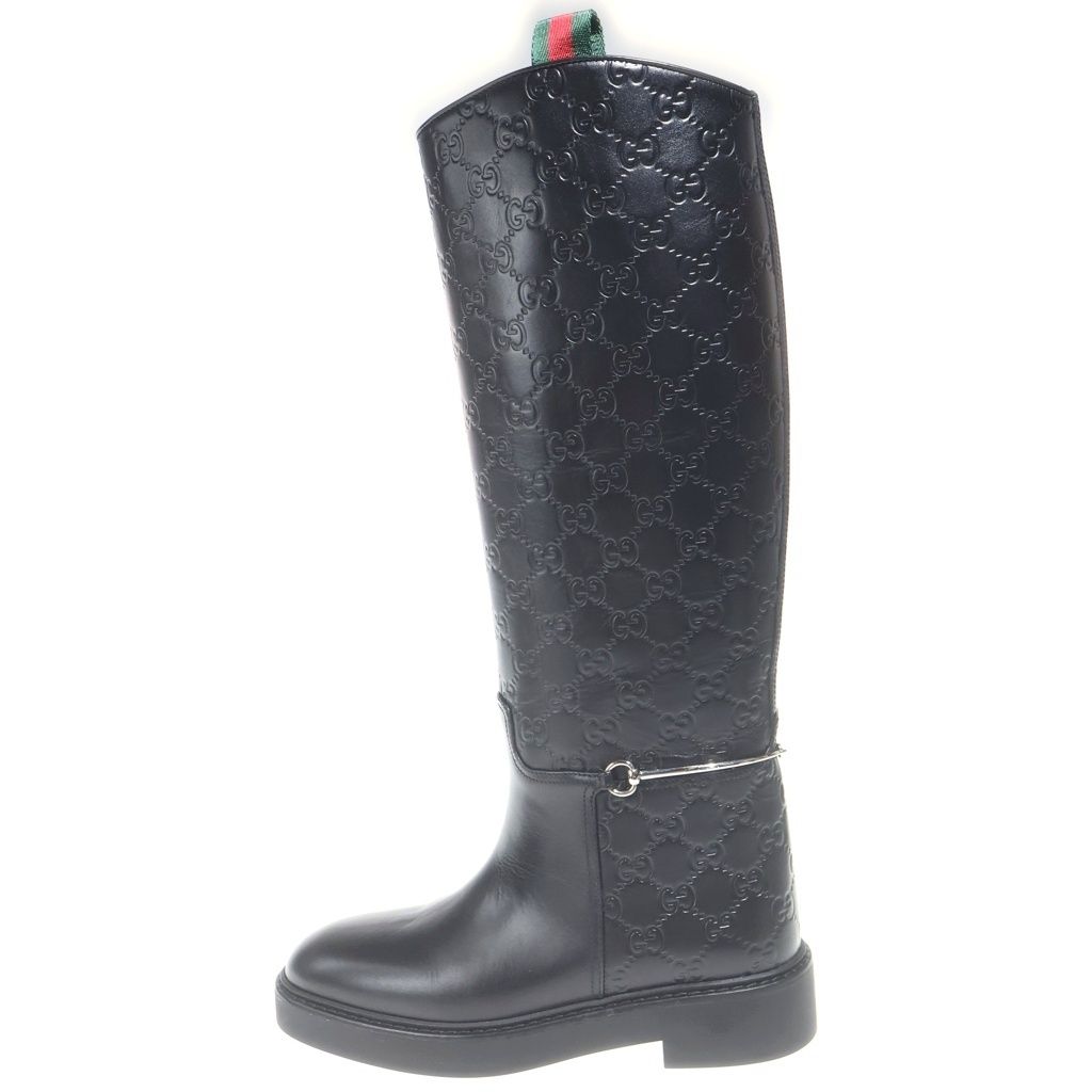 GUCCI (グッチ) ■ホースビット GG ロングブーツ 黒 361/2 806391 806391 箱