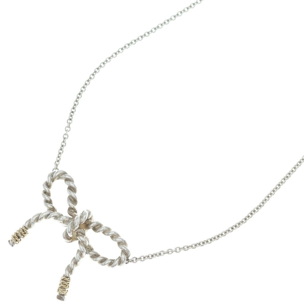 TIFFANY & Co. (ティファニー) ツイストリボン コンビ ネックレス Ag925/K18YG シルバー/イエローゴールド