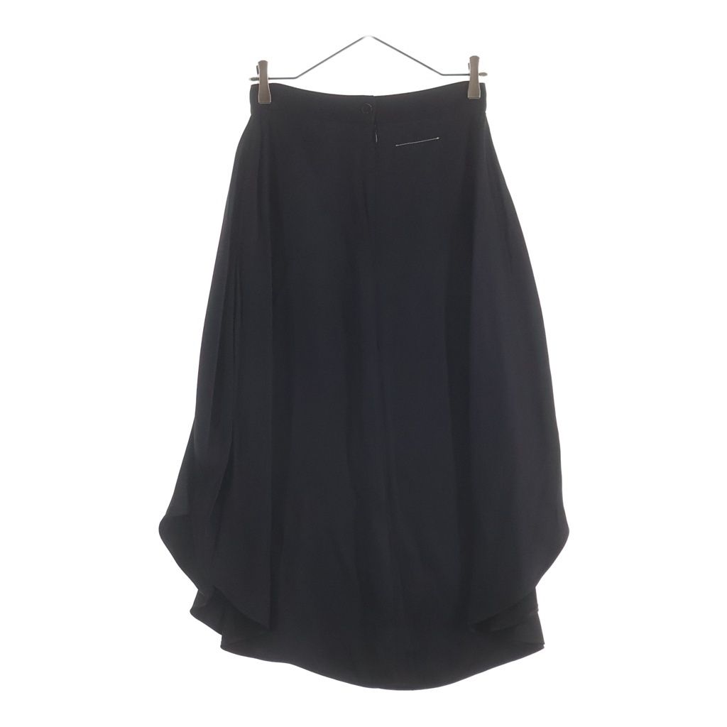 MM6 Maison Margiela (エムエムシックスメゾンマルジェラ) レーヨン バックジップ ドレープスカート レディース ブラック S32MA0317 S45399