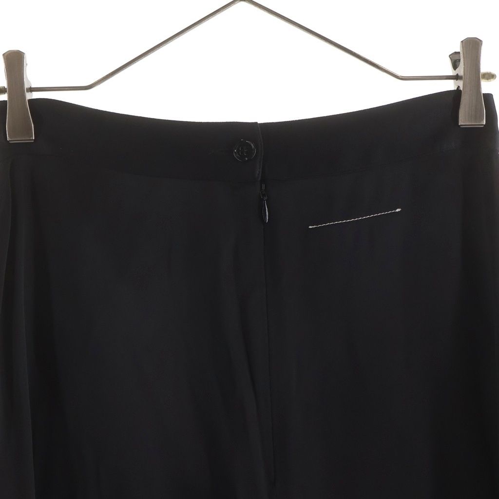 MM6 Maison Margiela (エムエムシックスメゾンマルジェラ) レーヨン バックジップ ドレープスカート レディース ブラック S32MA0317 S45399